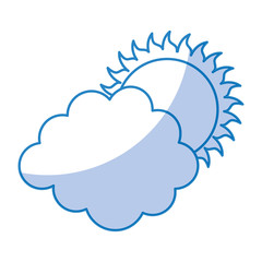 cluod with sun weather icon vector illustration design