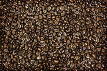 Roasted coffee beans texture background for decorated.