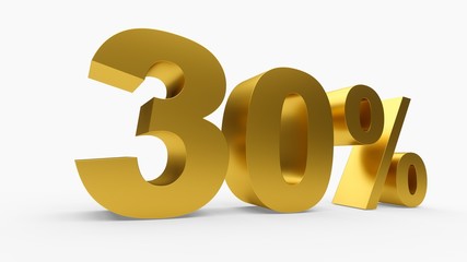 3D rendering golden discount 30 percent