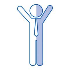 businessman with hands up silhouette vector illustration design