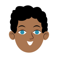 cartoon face of young man image vector illustration