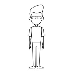 man figure silhouette standing avatar image vector illustration
