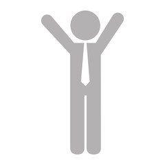 businessman with hands up silhouette vector illustration design