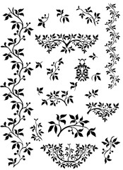 Vorlagenset für Grußkarten mit Pflanzenmotiv