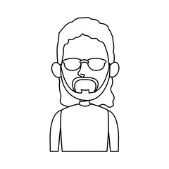 cartoon face of young man image vector illustration