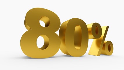 3D rendering golden discount 80 percent