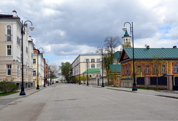 Fototapeta na wymiar Kazan, Tatarstan, Russia. Kayum Nasyri Street in Old Tatar settlement