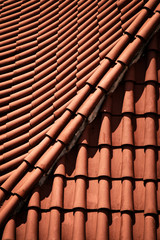 Detail of the terracotta roof tile