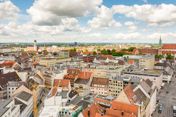 Fototapeta premium Aerial view over Augsburg