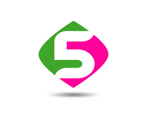 Abstract icons for number 5 logo
