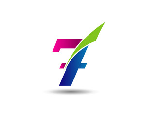 Number 7 logo. Vector logotype design.
