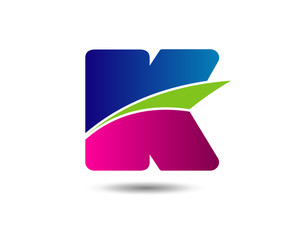 Abstract letter K logo design template

