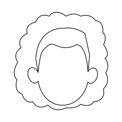 face portrait young woman cartoon vector illustration