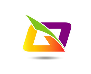 Vector illustration of abstract icons based on the letter Q logo
