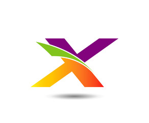 Letter X logo symbol design template elements
