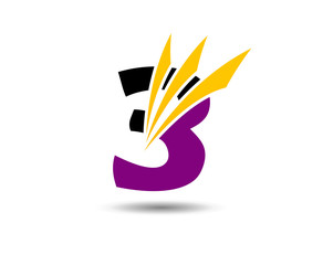 Number logo design.Number three logo.Logo 3 vector template
