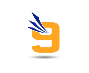 Number nine 9 logo icon template elements
