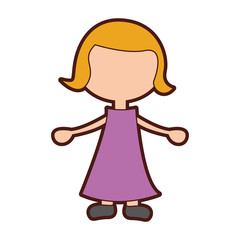 cute girl drawing character vector illustration design