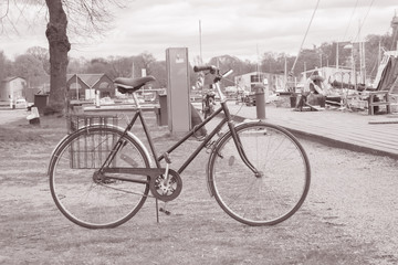 Fototapeta na wymiar Bike on Skeppsholmen Island; Stockholm