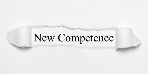 New Competence on white torn paper