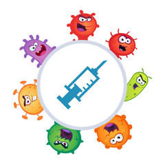 Set of germs and virus vector illustrations.