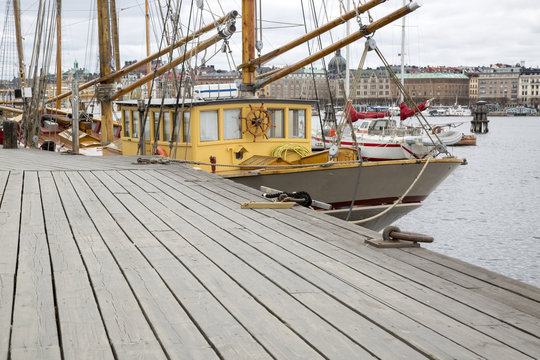 Boat in Harbor at Skeppsholmen; Stockholm
