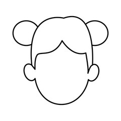 silhouette of faceless head woman hairstyle vector illustration