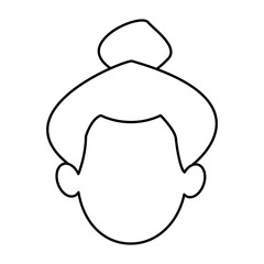 silhouette of faceless head woman hairstyle vector illustration