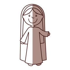 mary virgin manger character vector illustration design