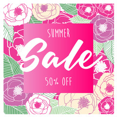 Summer sale design template. Brochure design, flyer, special offer, discount voucher template.