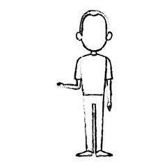 young man in casual wear posing image vector illustration