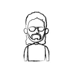 sketch of the man character faceless portrait vector illustration