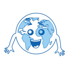 world planet comic character vector illustration design