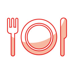 dish with fork and knife vector illustration design