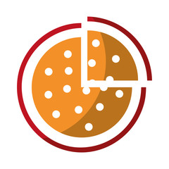 delicious pizza isolated icon vector illustration design