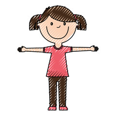 little girl avatar character vector illustration design