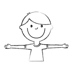 young boy drawing avatar character vector illustration design