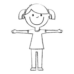 little girl avatar character vector illustration design