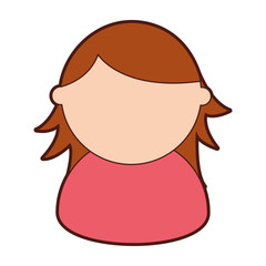 young woman avatar character vector illustration design