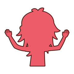 young woman silhouette avatar character vector illustration design