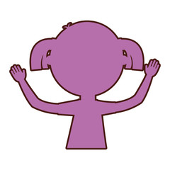 little girl silhouette avatar character vector illustration design