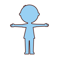 young boy silhouette avatar character vector illustration design