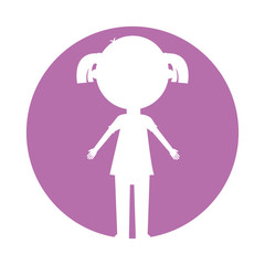 little girl silhouette avatar character vector illustration design