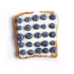 toast with cream cheese and blueberry