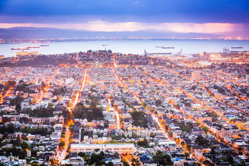 San Francisco, California, USA Noe Valley skyline.