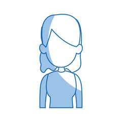 portrait woman avatar casual faceless image vector illustration