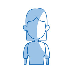 portrait woman avatar casual faceless image vector illustration