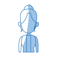 portrait woman avatar casual faceless image vector illustration