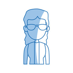 portrait woman avatar casual faceless image vector illustration