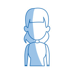 portrait woman avatar casual faceless image vector illustration